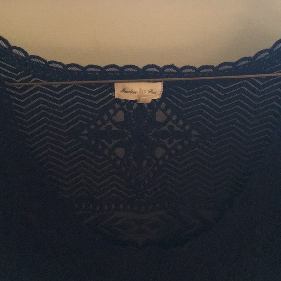 Navy Short Sleeved Anthropologie Shirt - Picture 2 of 4